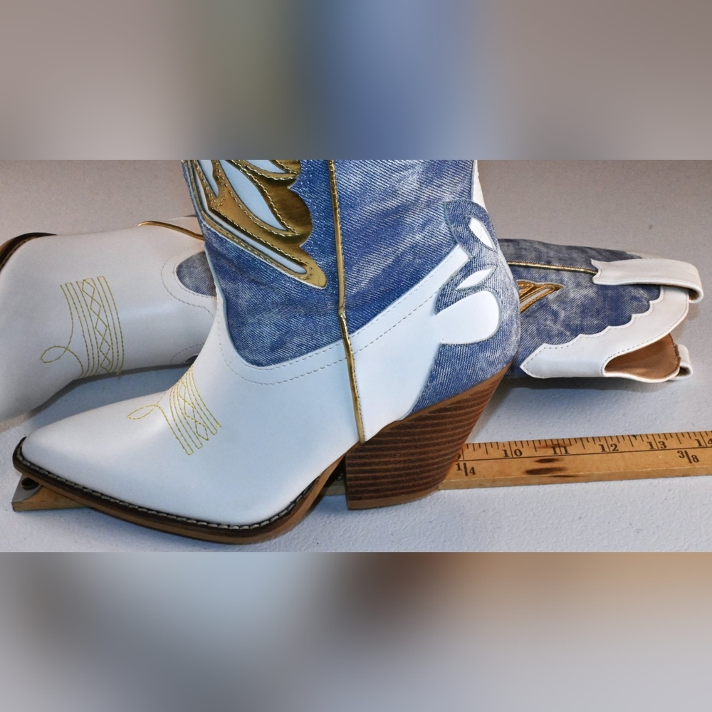 ARiderGirl Eagle Wing Lady's Size 6 Mid-Calf Boots Stacked Leather Heel Western. - Picture 15 of 16